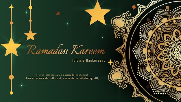 Ramadan Kareem fond islamique avec étoile dorée et lumières