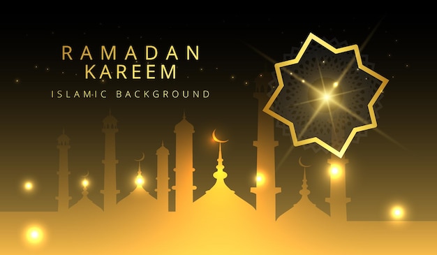 Ramadan Kareem Fond Islamique Avec Des Lumières Dorées