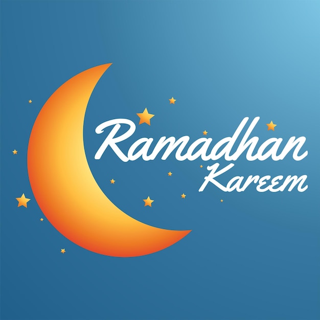 ramadan kareem avec fond de lune et d'étoiles