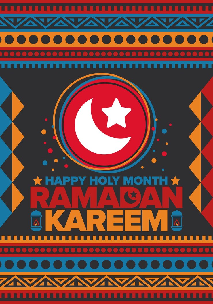 Vecteur ramadan kareem joyeux mois sacré croissant de lune étoile et lanterne fête arabe poste vectoriel
