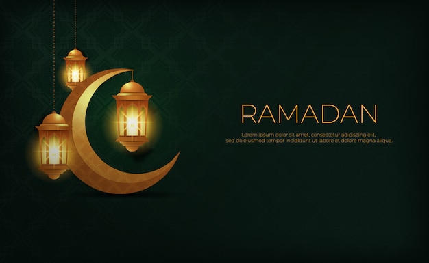 Ramadan Kareem Avec Lune D'or