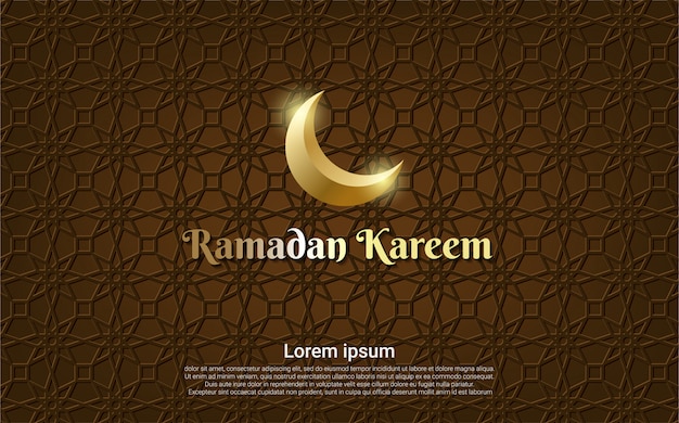 Ramadan Kareem Marron Avec Fond De Lune