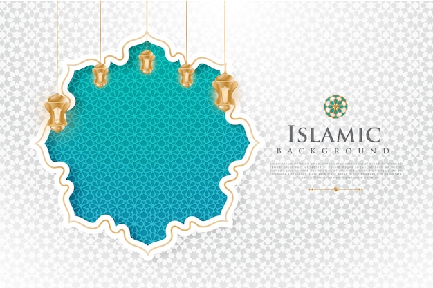 Vecteur ramadan kareem modèle de carte de voeux conception de vecteur islamique avec motif géométrique