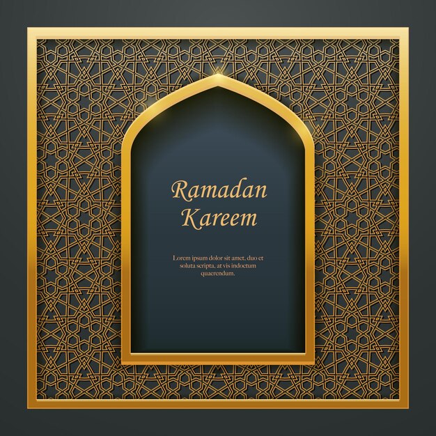 Ramadan Kareem Mosquée De Conception Islamique Entrelacs De Fenêtre De Porte Dorée