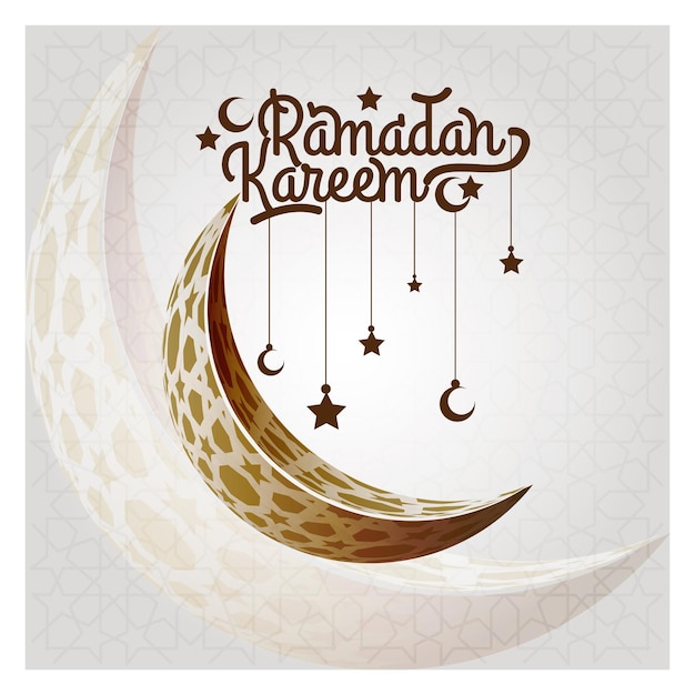 Ramadan Kareem Salutation Conception de vecteur de fond illustration islamique avec belle lune