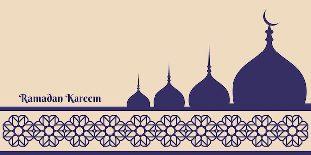 Vecteur ramadan kareem salutation design dôme de mosquée islamique avec motif classique