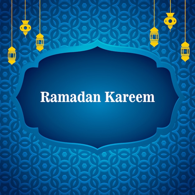 Vecteur ramadan kareem salutation fond islamique