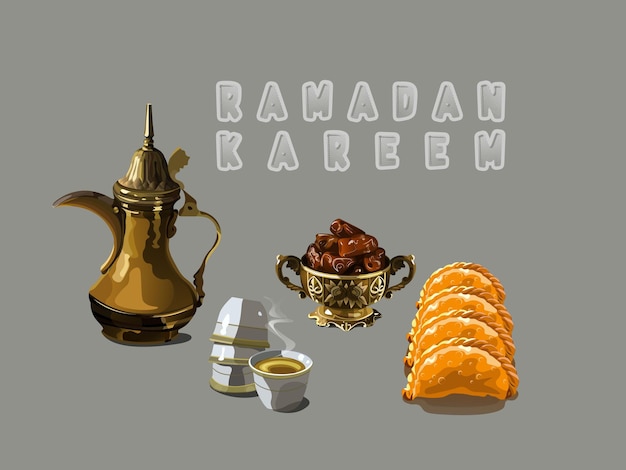 Vecteur ramadan kareem style arabe