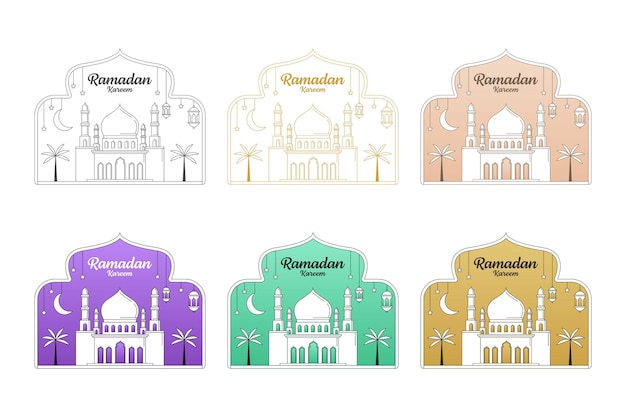 Ramadan Kareem Vector Design Illustration Monoline Ou Style D'art En Ligne