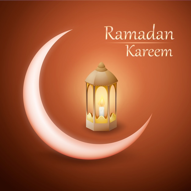 Vecteur ramadan kareem vector design avec lanterne et croissant de lune