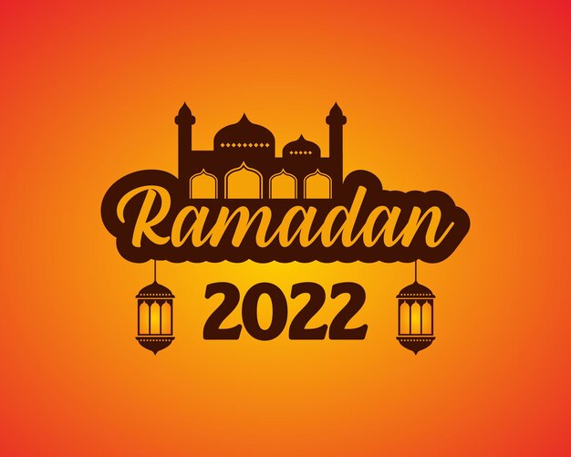 Ramadan lettrage vecteur lettre de ramadan avec vecteur de mosquée fond de Ramadan