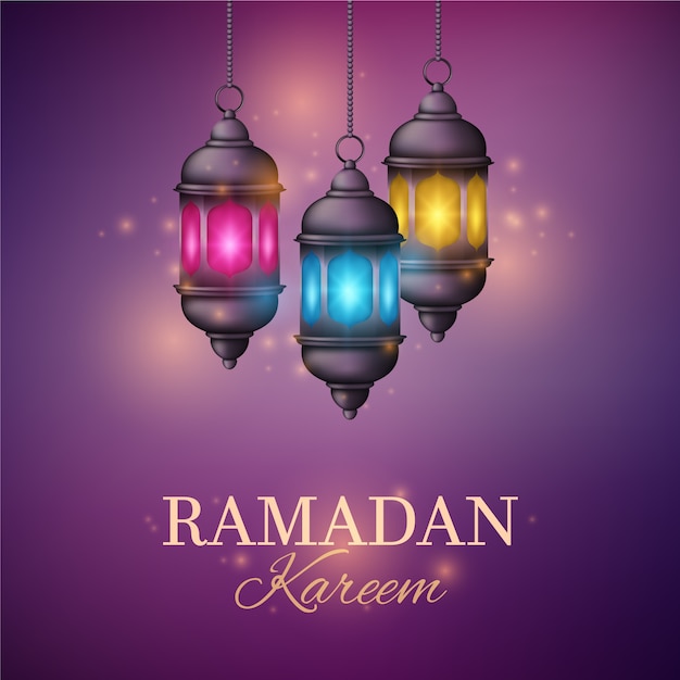 Ramadan Réaliste Avec Des Lanternes