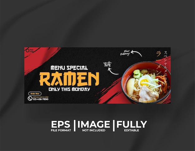 Ramen Japannese Food Menu Et Modèle De Publication Sur Les Médias Sociaux Du Restaurant