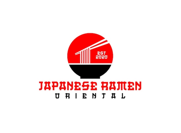 Ramen Logo Modèle De Logo De Menu Ramen Avec Bol De Nourriture Japonaise