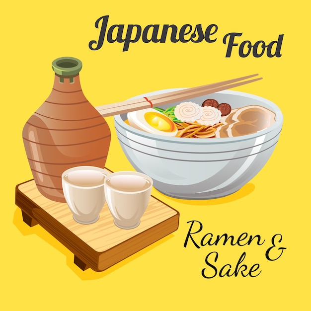 Ramen Et Saké De Cuisine Japonaise