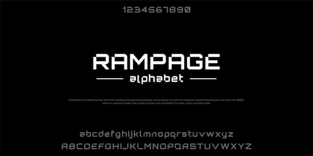 Rampage Polices De L'alphabet Urbain Moderne Abstrait Typographie Sport Mode Technologie Simple