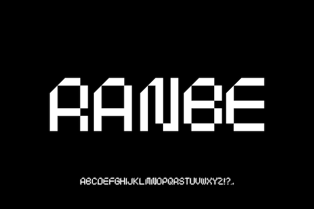 RANBE FONT VECTOR DISPLAY MAJUSCULES PIXEL BIT FUTURISTE MODIFIABLE