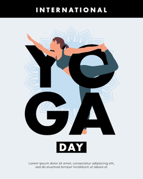 Le rapport de la journée internationale du yoga 45 illustration graphique vectorielle
