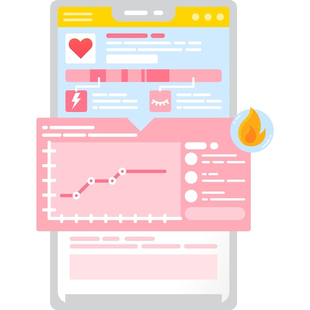 Rapport De Santé Hebdomadaire Sur Le Vecteur D'icône D'application Mobile. Application Smartphone Planificateur De Régime. L'équilibre Des Soins De Santé