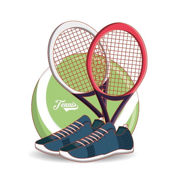 raquette et chaussures pour jouer au tennis
