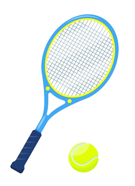 raquette de tennis avec éléments d'équipement de balle ou de sport