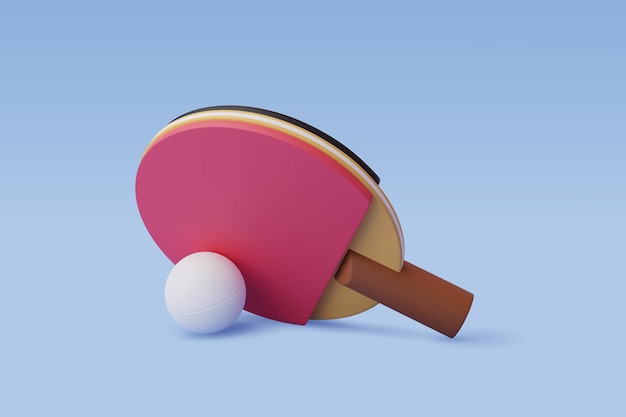 Raquette De Tennis De Table Vectorielle 3d Avec Balle De Ping-pong Concept De Compétition De Sport Et De Jeu