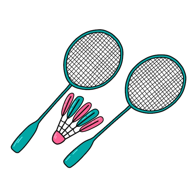 Ensemble D'article De Sport De Raquette Pour Le Tennis, Le Ping-pong, Le  Badminton Et La Courge Illustration de Vecteur - Illustration du billes,  matériel: 105629653