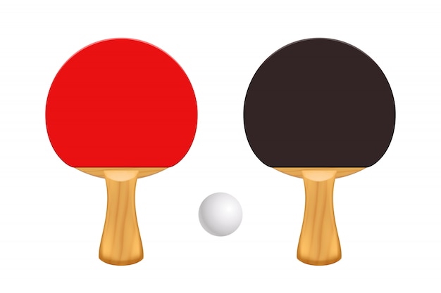 Vecteur raquettes de ping pong isolées