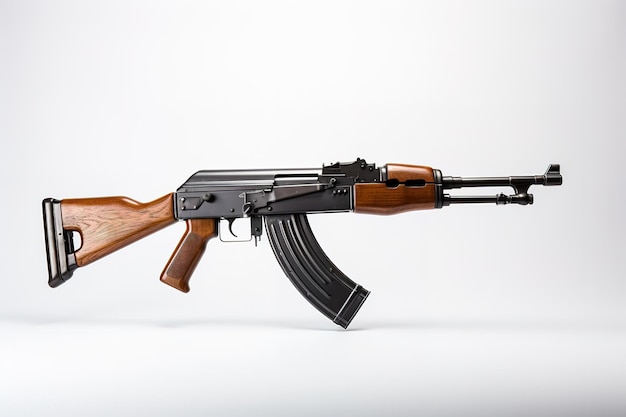 Vecteur rare premier modèle de fusil d'assaut ak 47 avec un récepteur fraisé isolé sur blanc