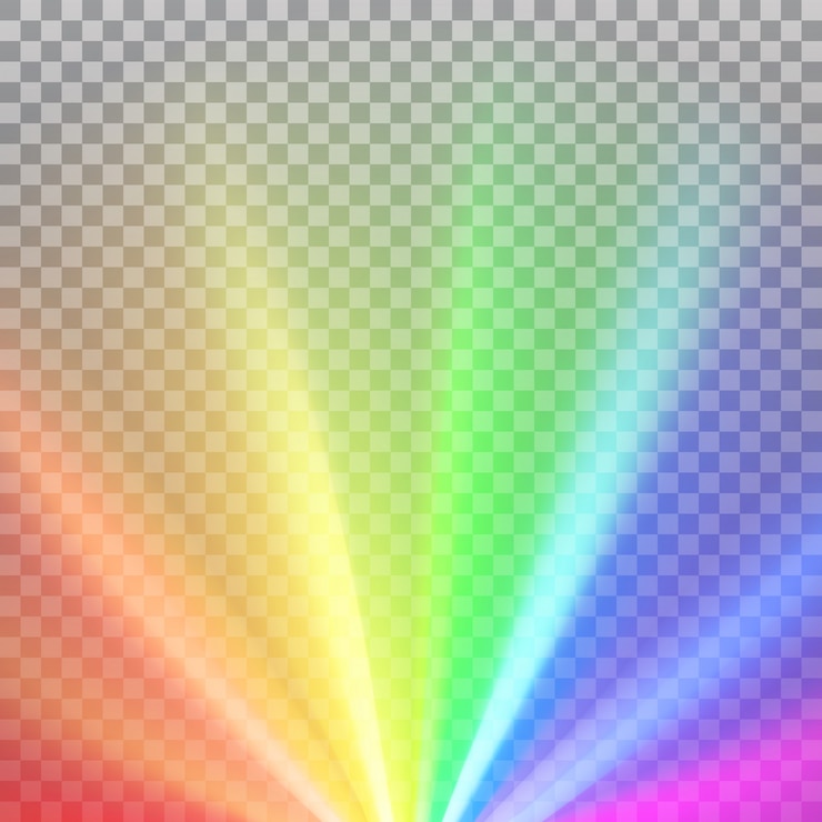 Rayons de couleur arc-en-ciel avec éclat de spectre de couleurs