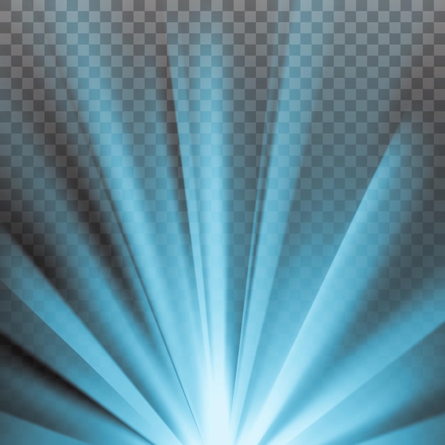 Vecteur rayons de couleur bleue avec un spectre de couleurs flare