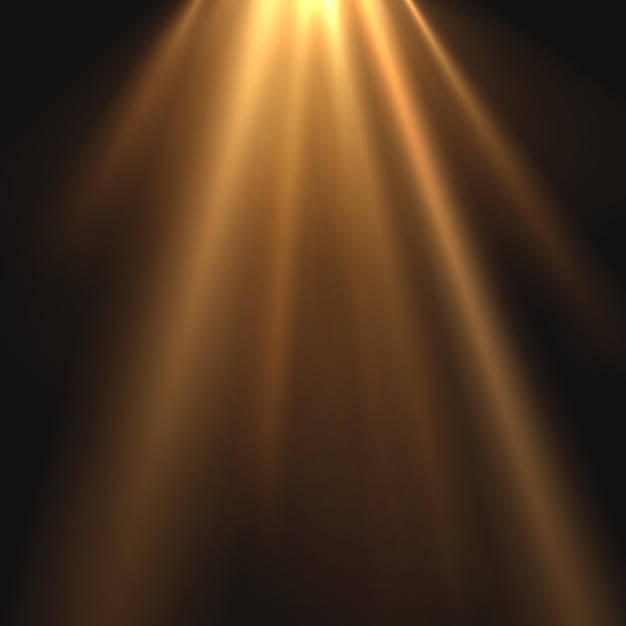 Les rayons du soleil brillent sur un fond noir.