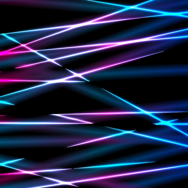 Vecteur rayons laser néon lumineux rayures abstrait