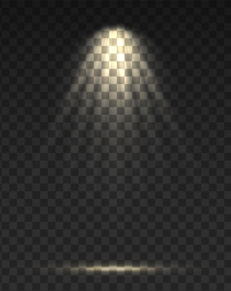 Vecteur des rayons de lumière réalistes d'une lampe