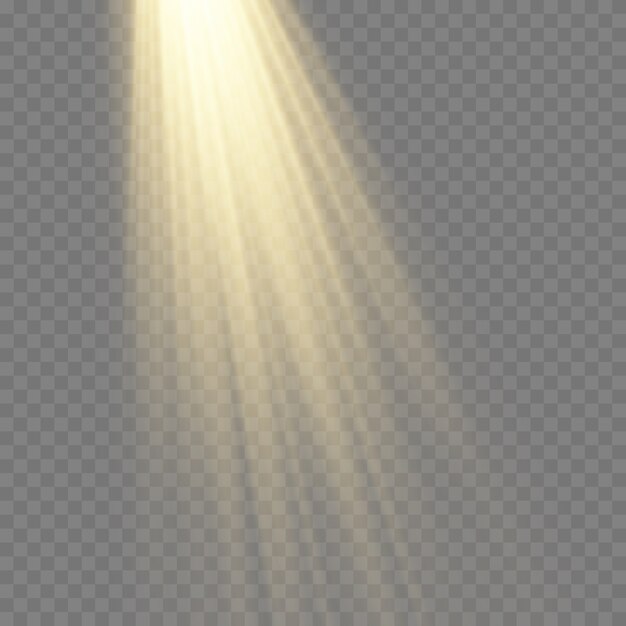 Rayons lumineux jaunes translucides