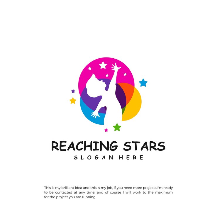 Reaching Stars Logo Design Template Dream star logo vector Emblem Colorful Creative Icon Symbol