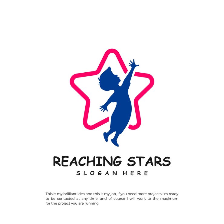 Reaching Stars Logo Design Template Dream star logo vector Emblem Colorful Creative Icon Symbol