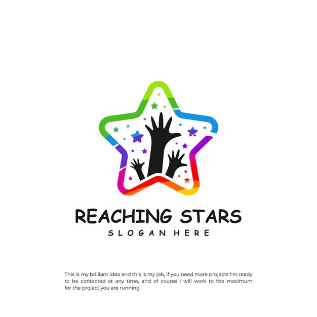 Reaching Stars Logo Design Template Dream Star Logo Vector Emblem Colorful Creative Icon Symbol