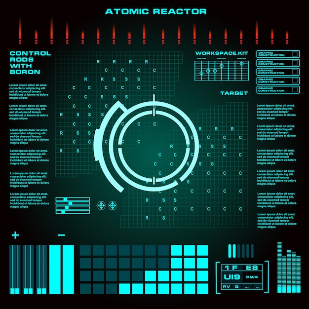 Réacteur Atomique Interface Utilisateur Tactile Graphique Virtuelle Futuriste