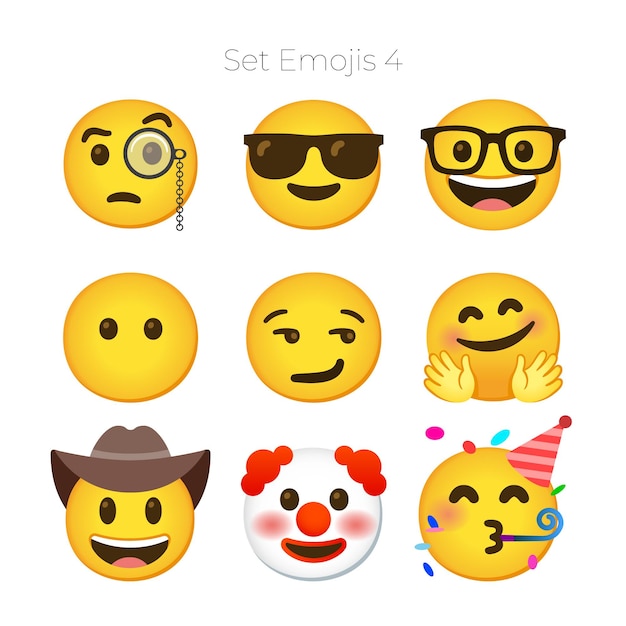Vecteur réactions à l'application de l'ensemble d'emoji pt 4