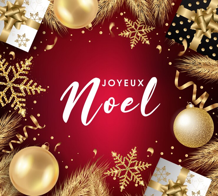 Vecteur réaliste belle joyeux noël avec des éléments d'or