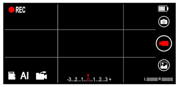 Vecteur réaliste de l'illustration d'une application de téléphone portable d'indicateur de caméra de téléphone portable avec des boutons