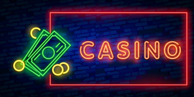 réaliste néon isolé du casino