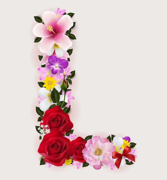 Réaliste de la police de la belle fleur.