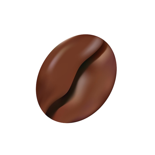Realistic 3d coffee bean icon