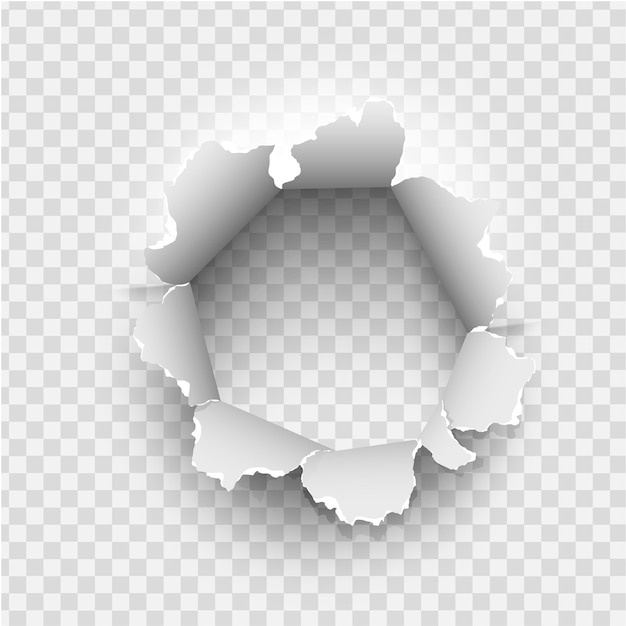 Realistic Torn Paper with Transparent Background