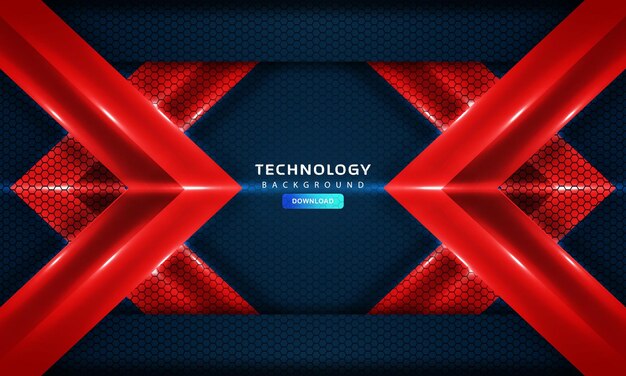 Vecteur récapitulatif des antécédents technologiques hexagon rouge