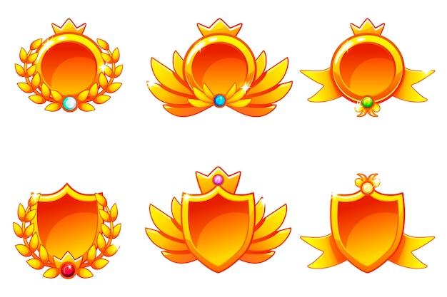 Réception de la réussite, modèles de récompenses d'or.