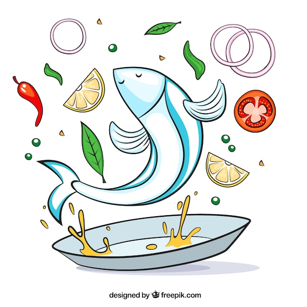 Vecteur recette poisson, illustration