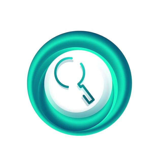 Recherche magnifier le bouton web magnifier l'icône lunette de grossissement moderne conception de site Web ou application mobile illustration vectorielle